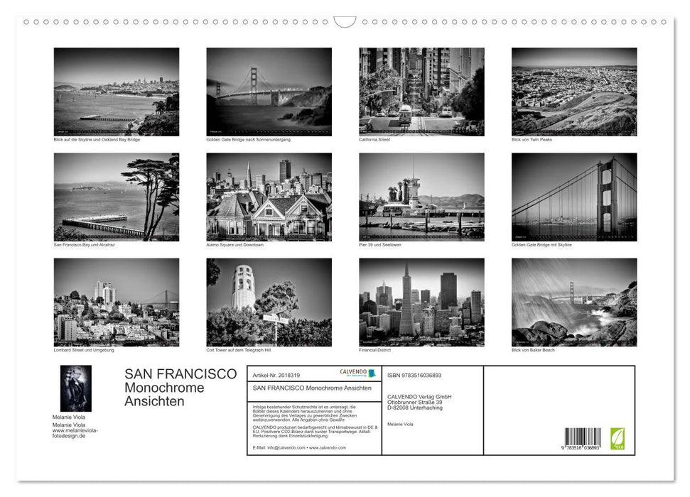 SAN FRANCISCO Monochrome Ansichten (CALVENDO Wandkalender 2026)