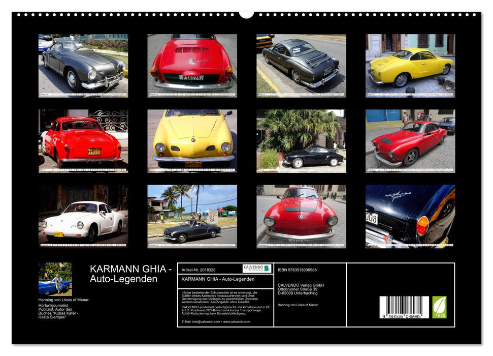 KARMANN GHIA - Auto-Legenden (CALVENDO Premium Wandkalender 2026)