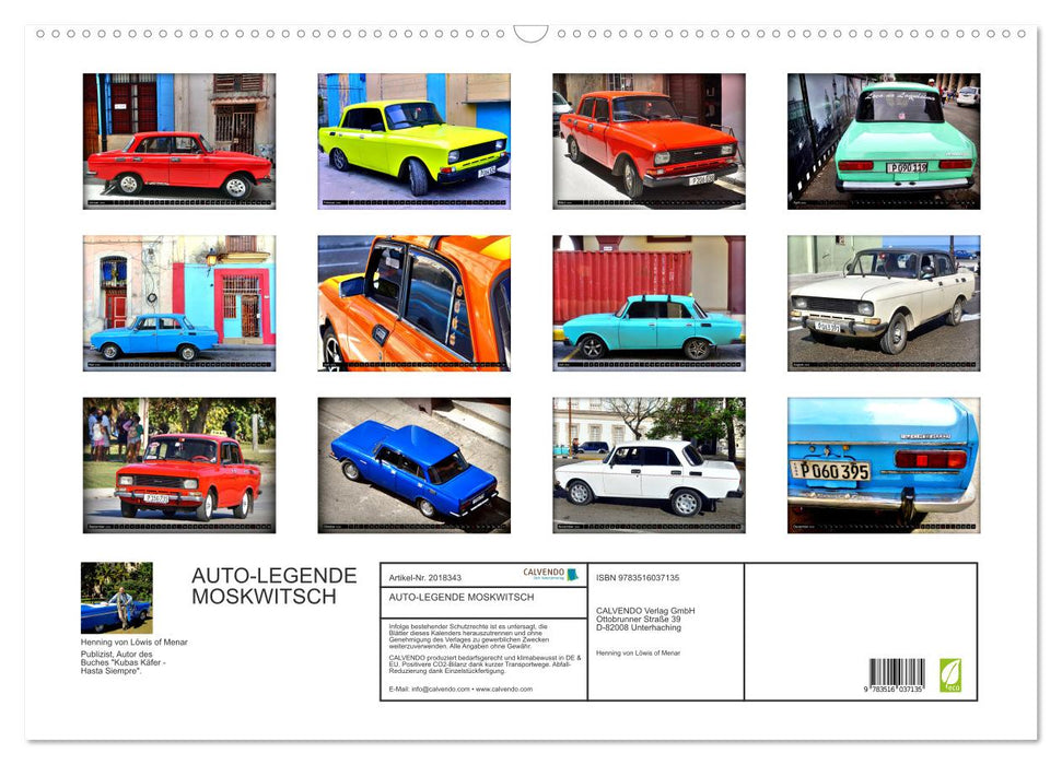 AUTO-LEGENDE MOSKWITSCH (CALVENDO Wandkalender 2026)