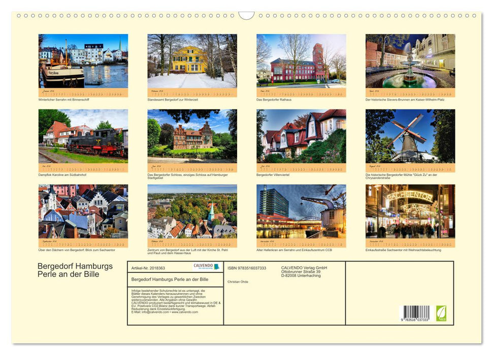 Bergedorf Hamburgs Perle an der Bille (CALVENDO Wandkalender 2026)