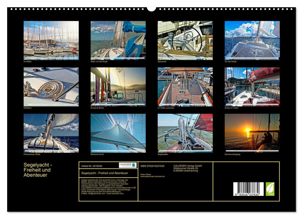 Segelyacht - Freiheit und Abenteuer (CALVENDO Premium Wandkalender 2026)