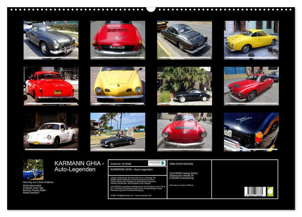 KARMANN GHIA - Auto-Legenden (CALVENDO Wandkalender 2026)