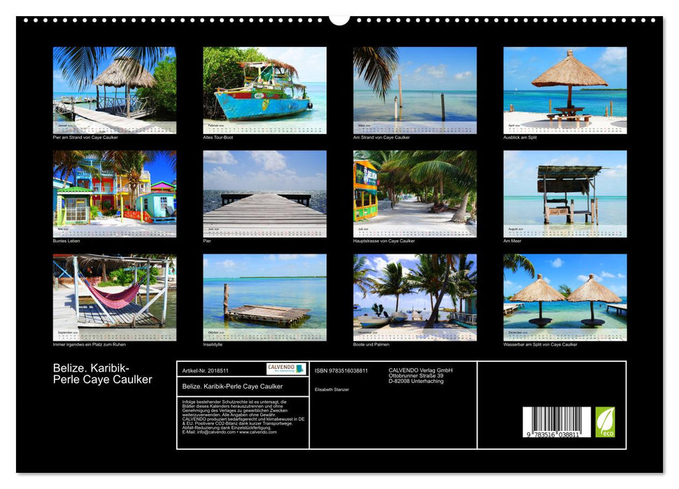 Belize. Karibik-Perle Caye Caulker (CALVENDO Premium Wandkalender 2026)