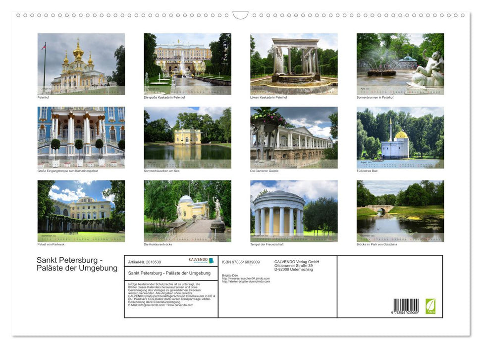 Sankt Petersburg - Paläste der Umgebung (CALVENDO Wandkalender 2026)