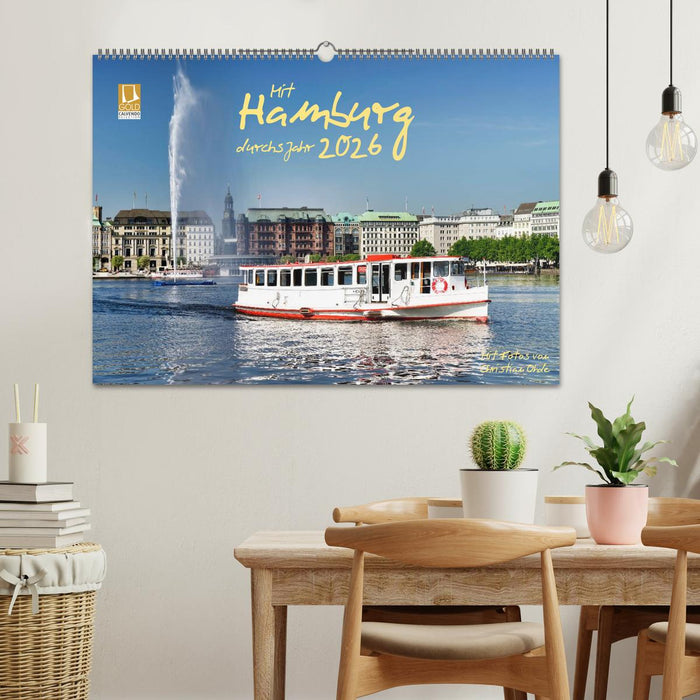 Mit Hamburg durchs Jahr 2026 (CALVENDO Wandkalender 2026)