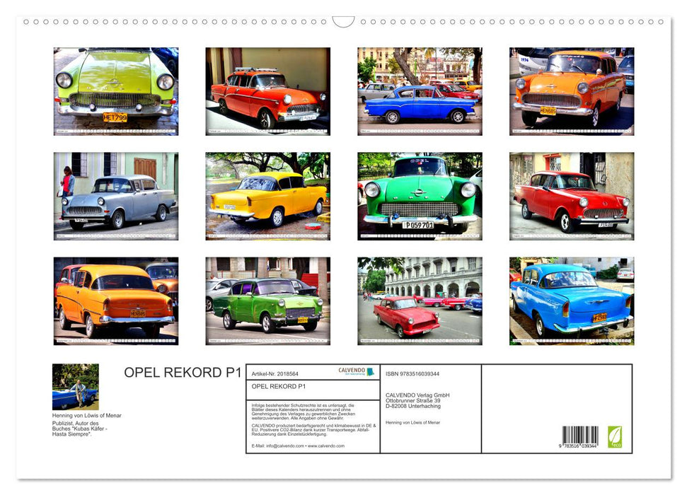 OPEL REKORD P1 (CALVENDO Wandkalender 2026)