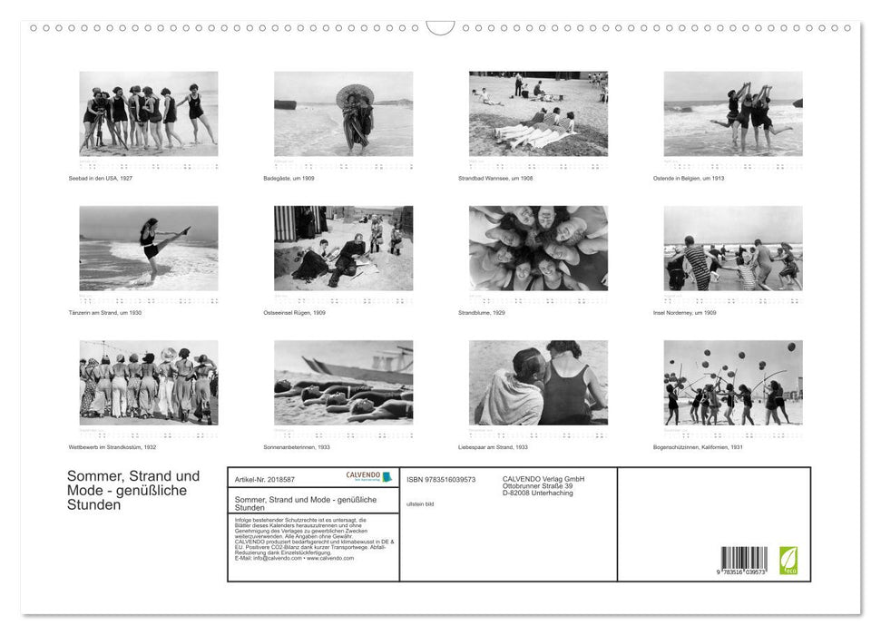 Sommer, Strand und Mode - genüßliche Stunden (CALVENDO Wandkalender 2026)