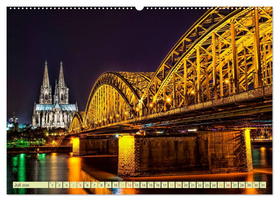 Städte der Welt - Skylines in der Nacht (CALVENDO Premium Wandkalender 2026)