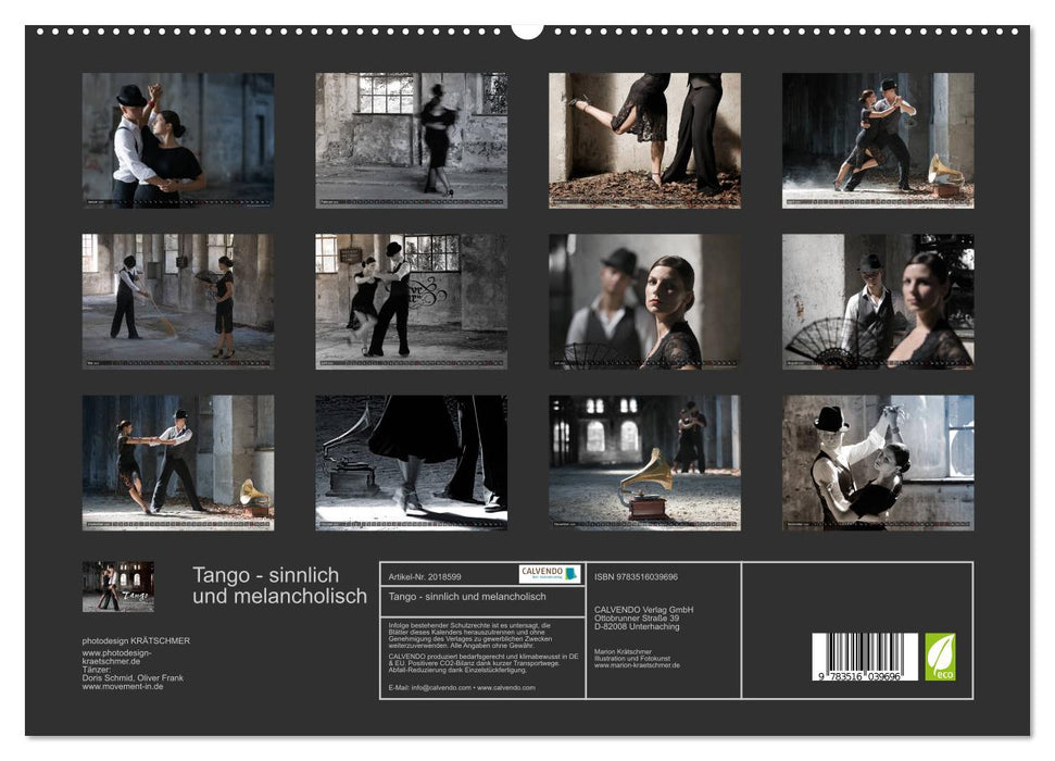Tango - sinnlich und melancholisch (CALVENDO Premium Wandkalender 2026)
