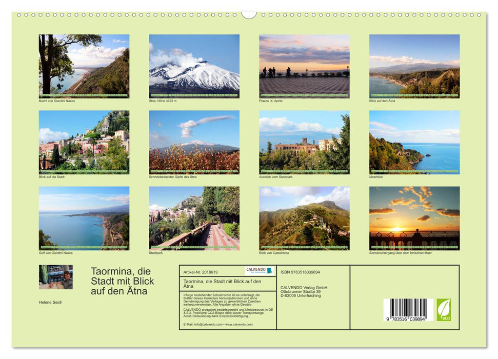 Taormina, die Stadt mit Blick auf den Ätna (CALVENDO Premium Wandkalender 2026)