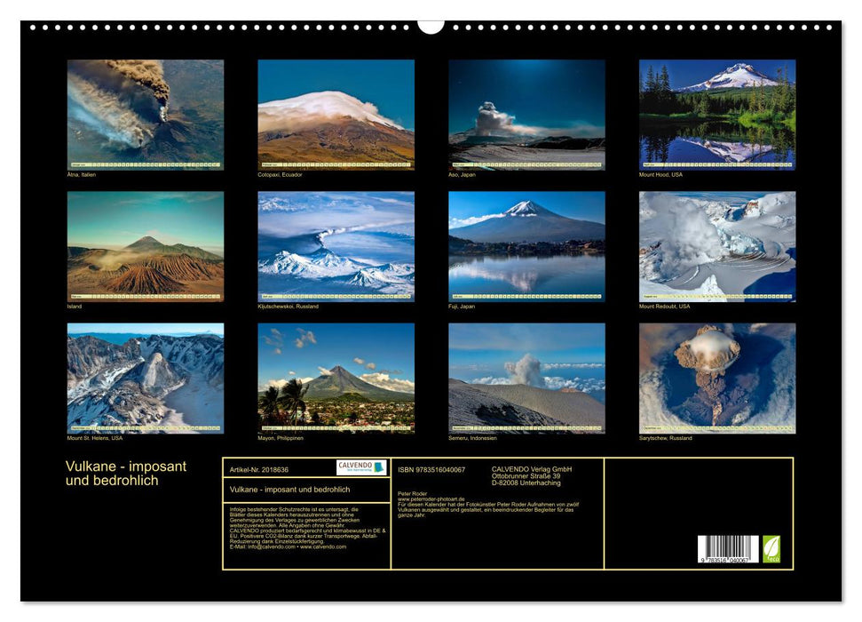 Vulkane - imposant und bedrohlich (CALVENDO Wandkalender 2026)