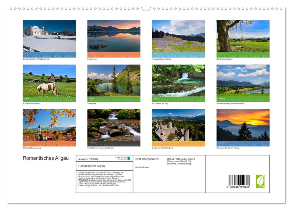 Romantisches Allgäu (CALVENDO Premium Wandkalender 2026)