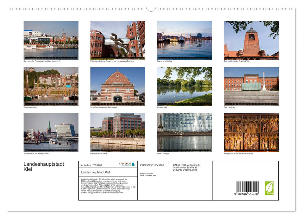 Landeshauptstadt Kiel (CALVENDO Premium Wandkalender 2026)
