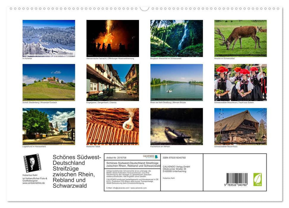 Schönes Südwest-Deutschland Streifzüge zwischen Rhein, Rebland und Schwarzwald (CALVENDO Premium Wandkalender 2026)