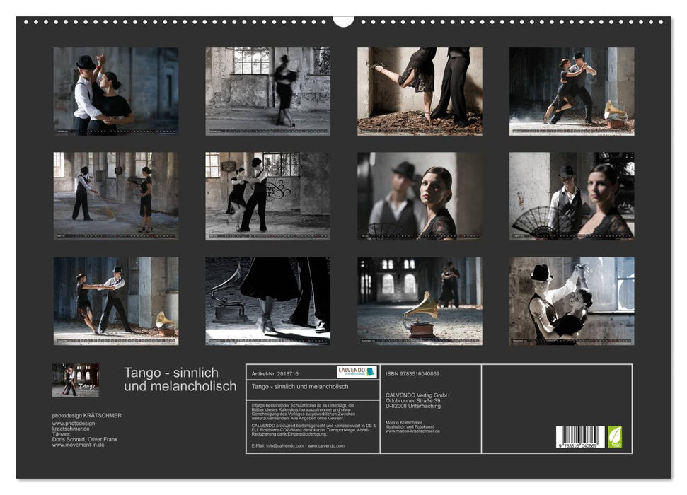 Tango - sinnlich und melancholisch (CALVENDO Wandkalender 2026)