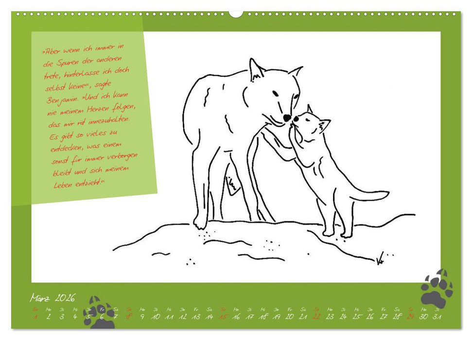 Der kleine GROSSE Wolf - Kalender (CALVENDO Premium Wandkalender 2026)