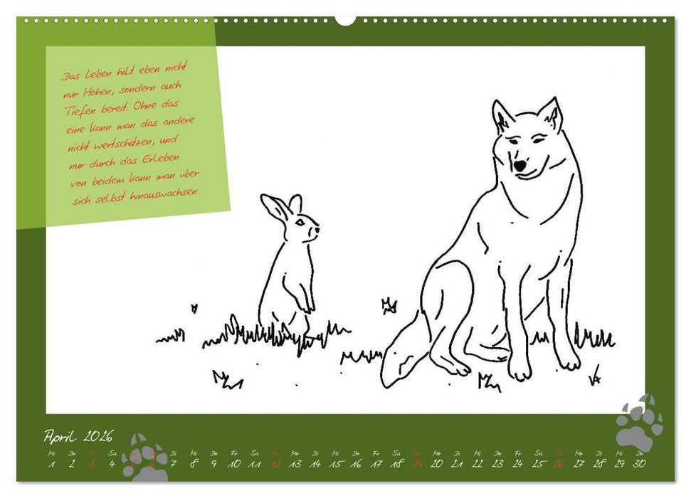Der kleine GROSSE Wolf - Kalender (CALVENDO Premium Wandkalender 2026)