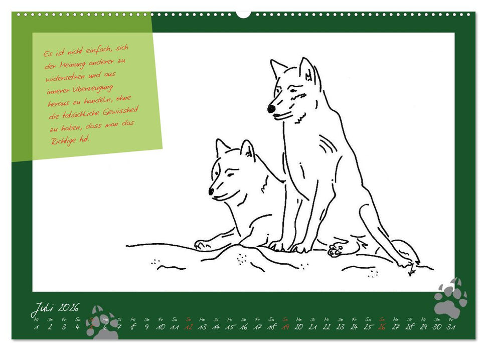 Der kleine GROSSE Wolf - Kalender (CALVENDO Premium Wandkalender 2026)