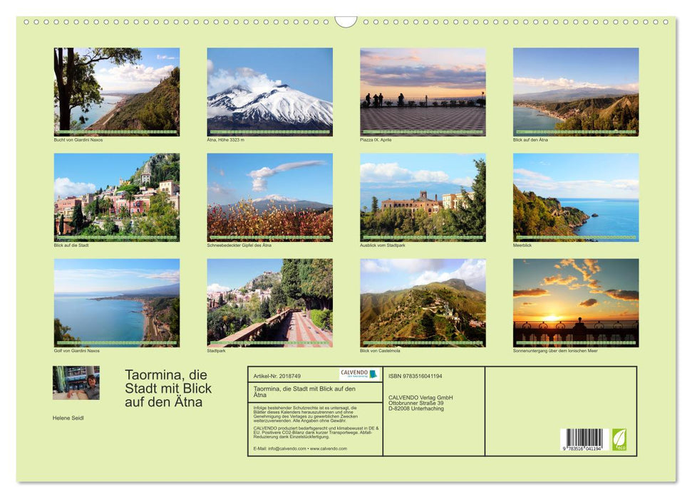 Taormina, die Stadt mit Blick auf den Ätna (CALVENDO Wandkalender 2026)