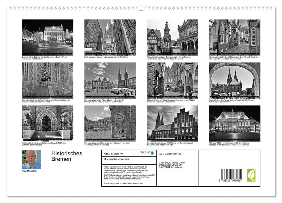 Historisches Bremen (CALVENDO Premium Wandkalender 2026)