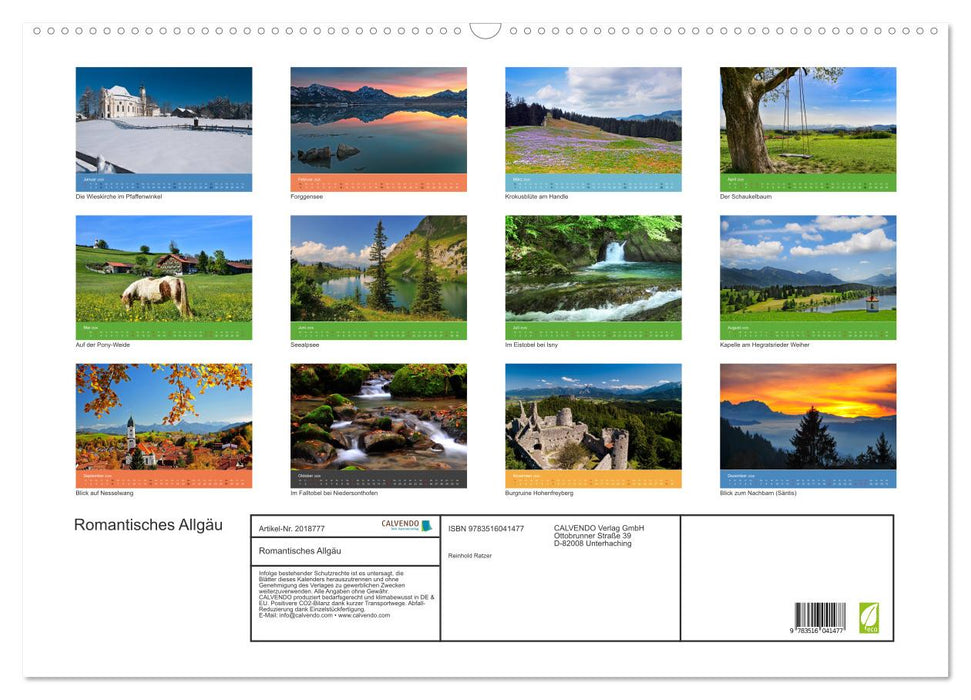 Romantisches Allgäu (CALVENDO Wandkalender 2026)