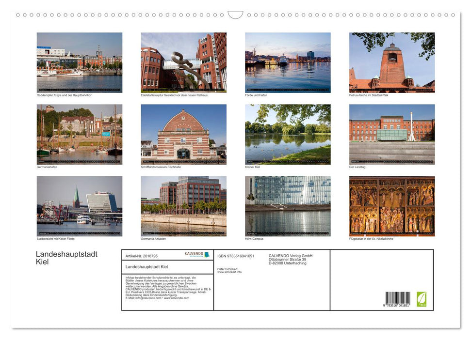 Landeshauptstadt Kiel (CALVENDO Wandkalender 2026)