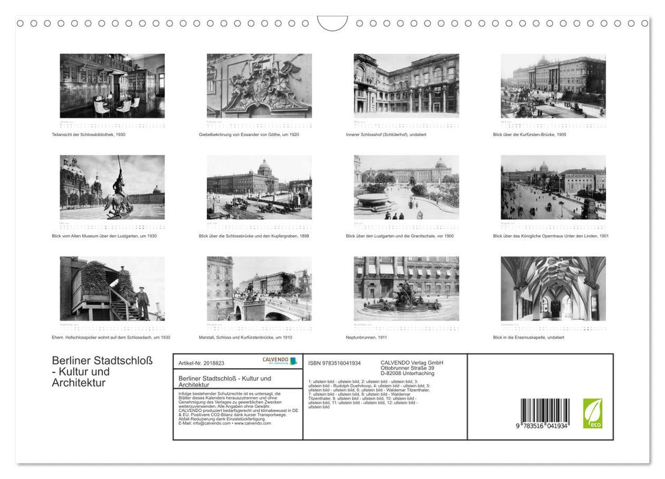 Berliner Stadtschloß - Kultur und Architektur (CALVENDO Wandkalender 2026)