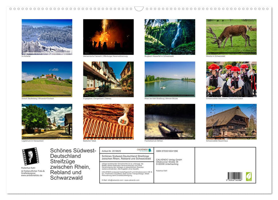 Schönes Südwest-Deutschland Streifzüge zwischen Rhein, Rebland und Schwarzwald (CALVENDO Wandkalender 2026)