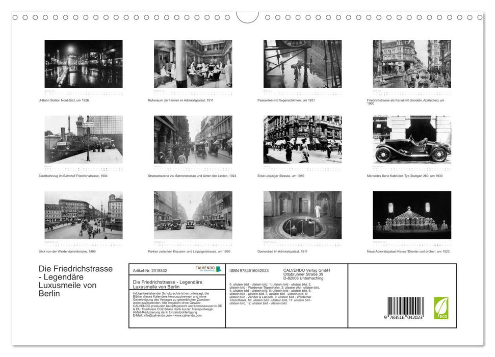 Die Friedrichstrasse - Legendäre Luxusmeile von Berlin (CALVENDO Wandkalender 2026)