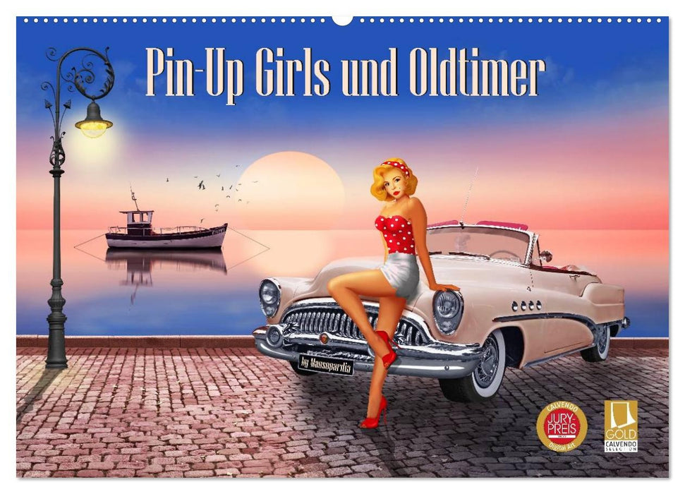 Pin-Up Girls und Oldtimer by Mausopardia (CALVENDO Wandkalender 2026)