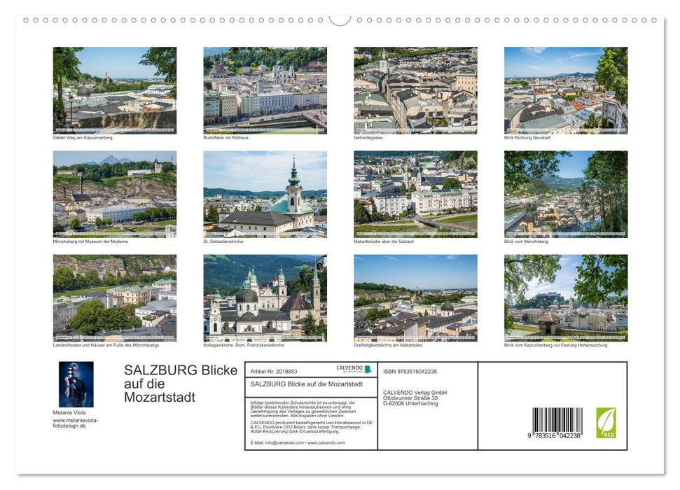 SALZBURG Blicke auf die Mozartstadt (CALVENDO Premium Wandkalender 2026)