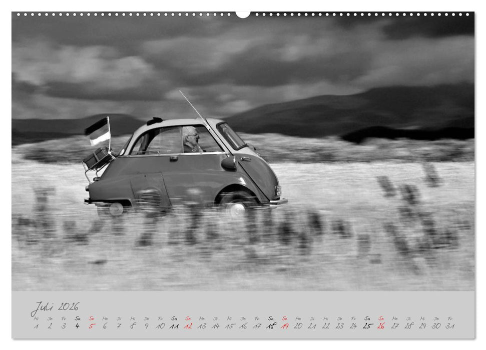 BMW Isetta 300 in schwarzweiß (CALVENDO Premium Wandkalender 2026)