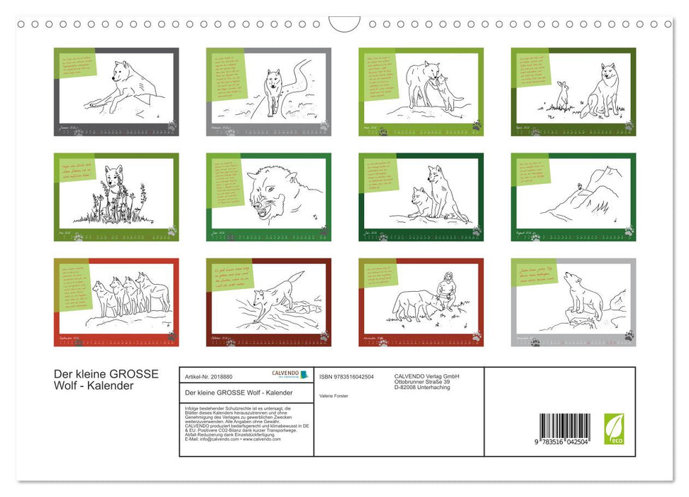 Der kleine GROSSE Wolf - Kalender (CALVENDO Wandkalender 2026)