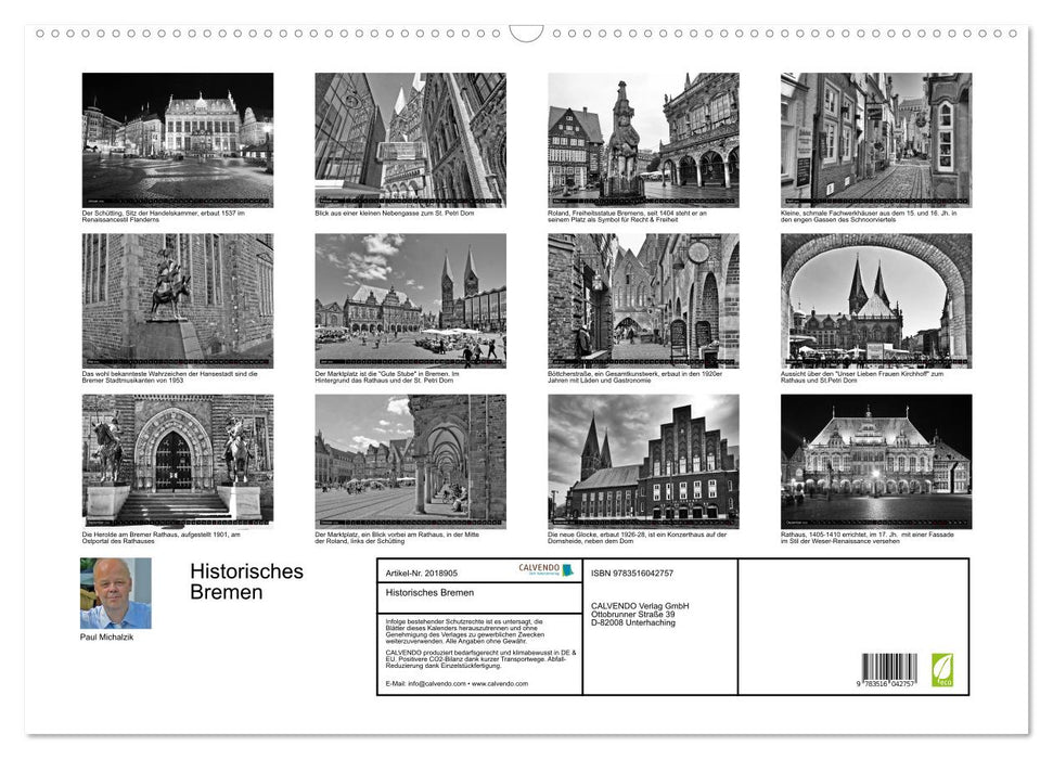 Historisches Bremen (CALVENDO Wandkalender 2026)