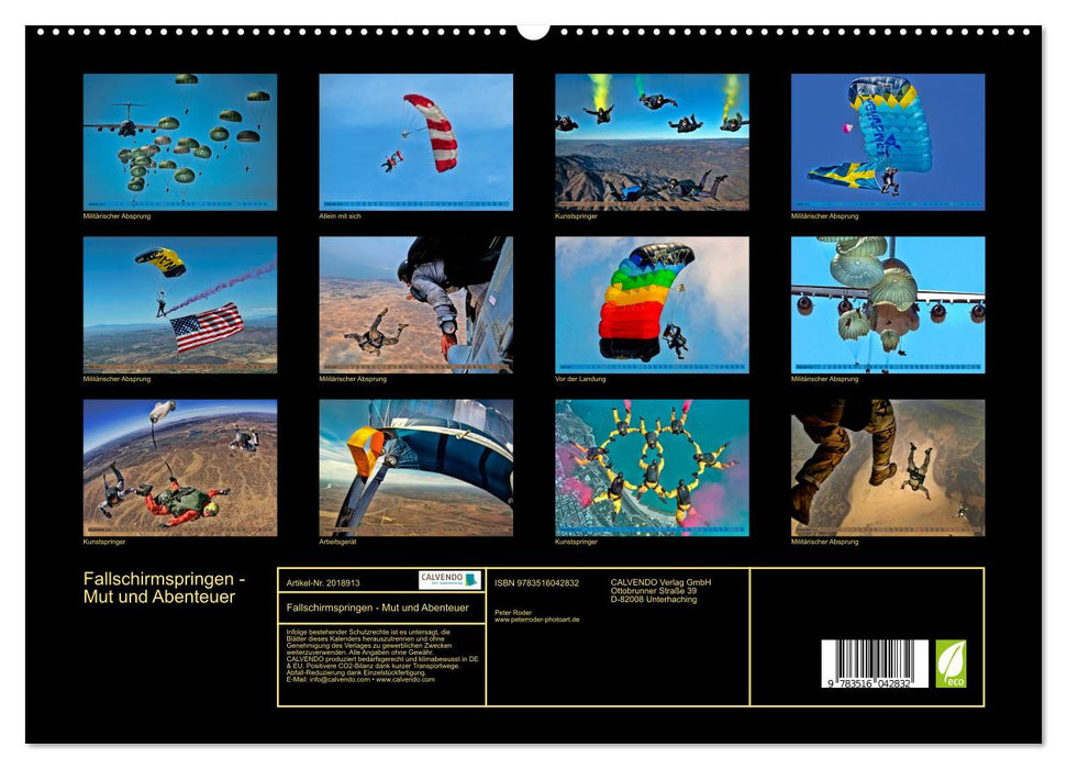 Fallschirmspringen - Mut und Abenteuer (CALVENDO Premium Wandkalender 2026)