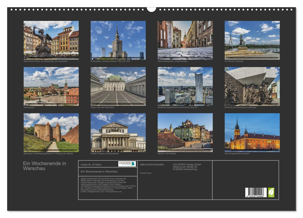 Ein Wochenende in Warschau (CALVENDO Wandkalender 2026)