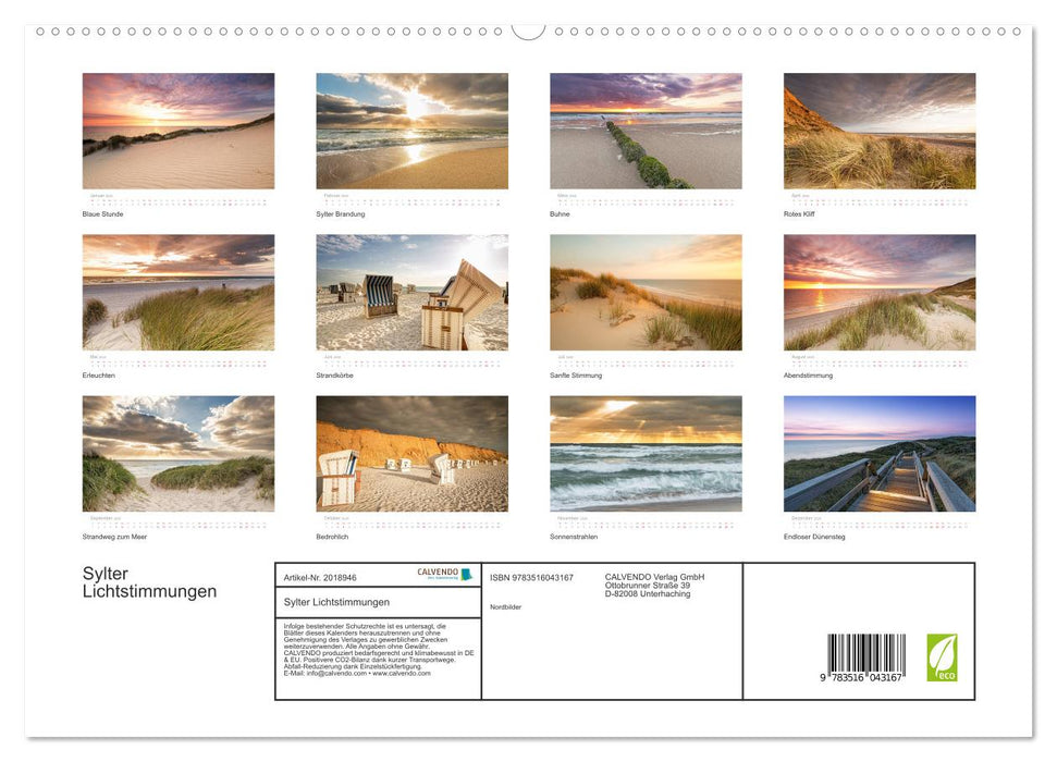 Sylter Lichtstimmungen (CALVENDO Premium Wandkalender 2026)