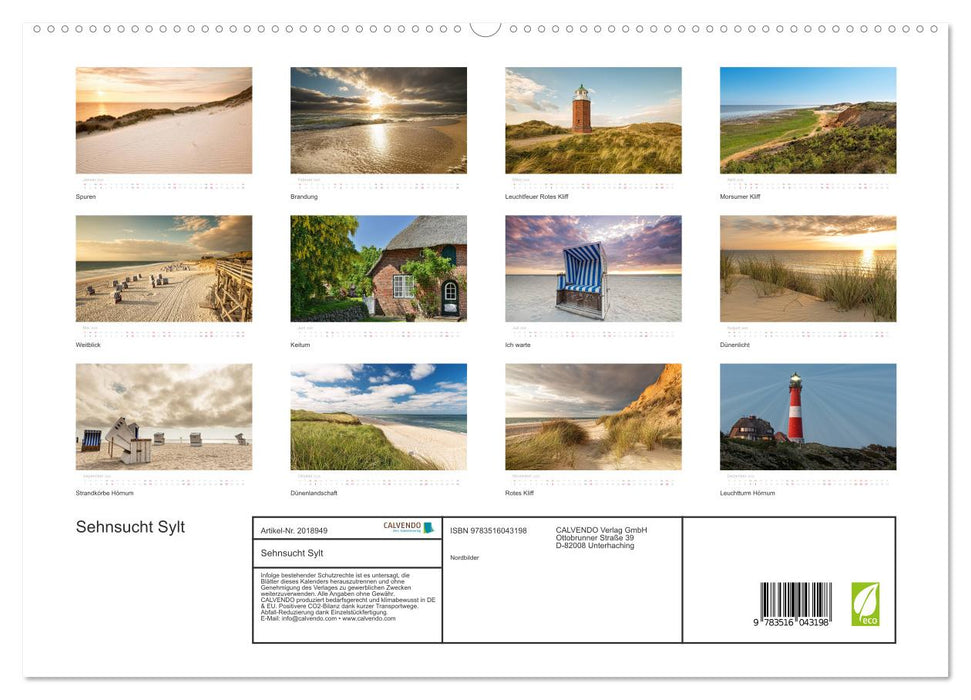 Sehnsucht Sylt (CALVENDO Premium Wandkalender 2026)