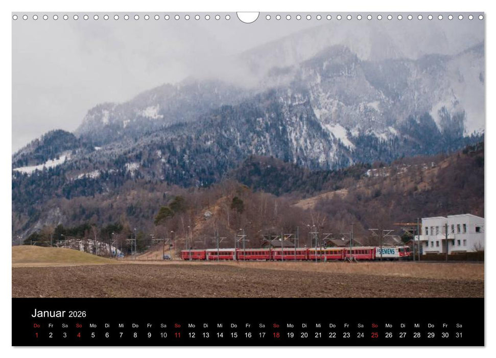 Mit der Bahn durch die Alpen (CALVENDO Wandkalender 2026)
