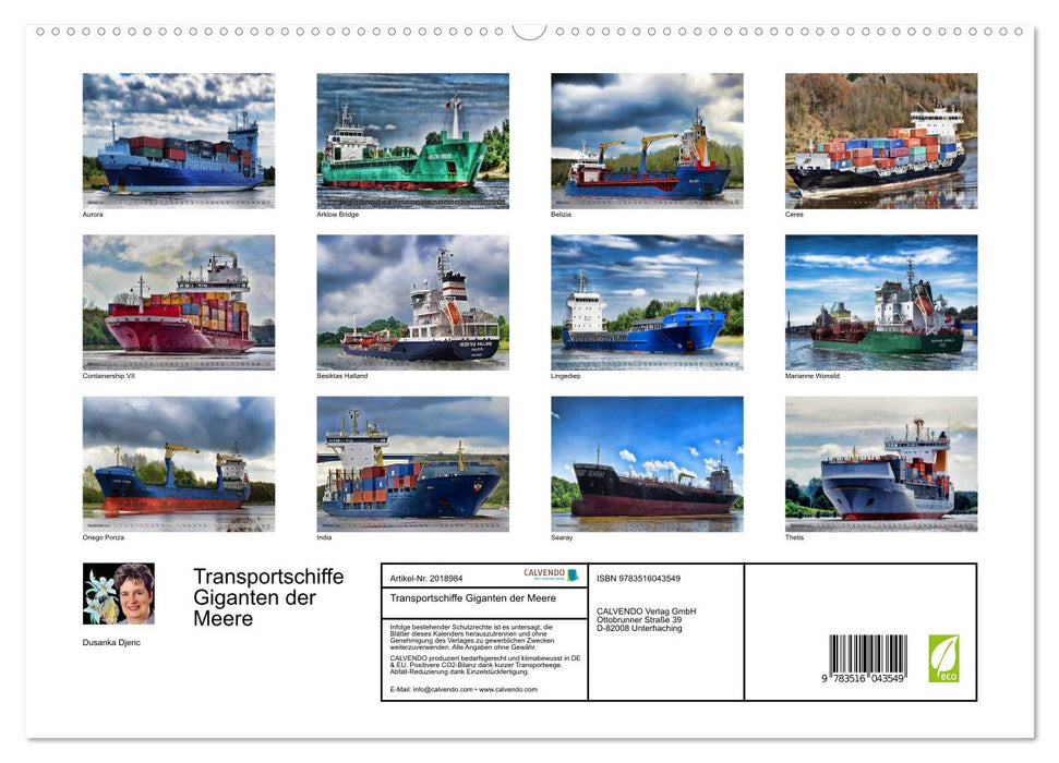 Transportschiffe Giganten der Meere (CALVENDO Premium Wandkalender 2026)