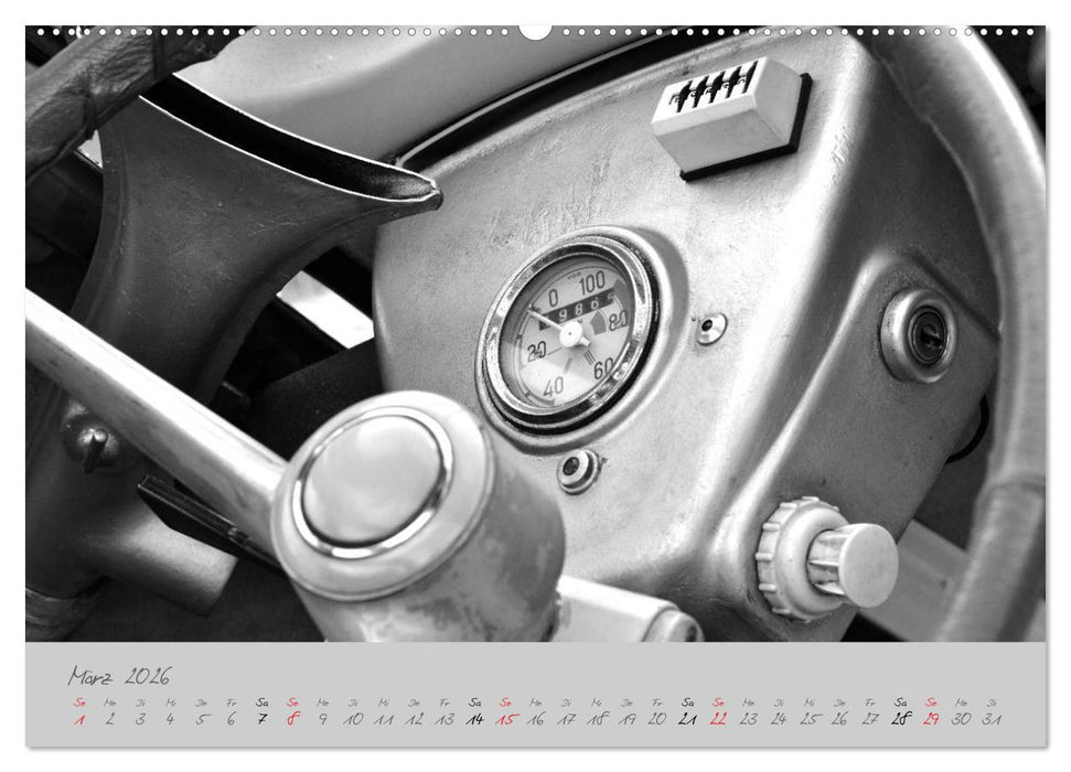BMW Isetta 300 in schwarzweiß (CALVENDO Wandkalender 2026)