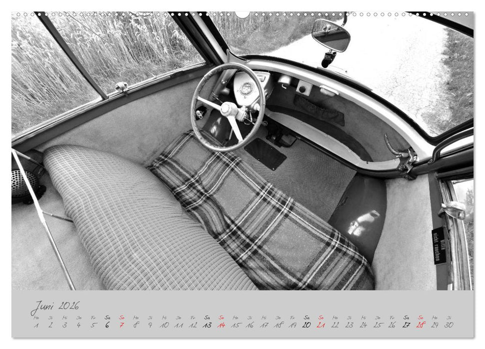 BMW Isetta 300 in schwarzweiß (CALVENDO Wandkalender 2026)