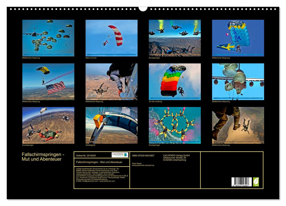 Fallschirmspringen - Mut und Abenteuer (CALVENDO Wandkalender 2026)