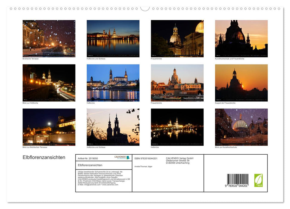 Elbflorenzansichten (CALVENDO Premium Wandkalender 2026)