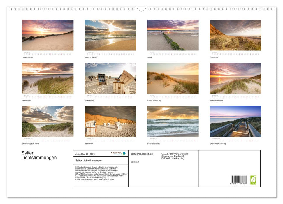 Sylter Lichtstimmungen (CALVENDO Wandkalender 2026)