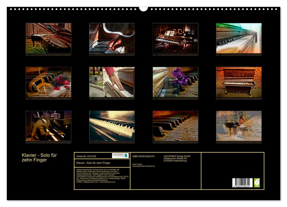 Klavier - Solo für zehn Finger (CALVENDO Wandkalender 2026)