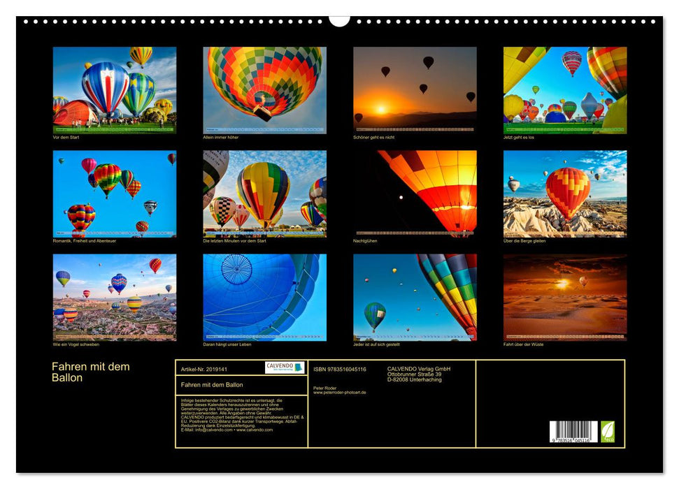 Fahren mit dem Ballon (CALVENDO Wandkalender 2026)