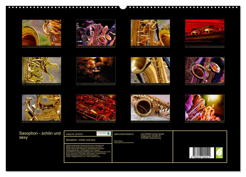 Saxophon - schön und sexy (CALVENDO Premium Wandkalender 2026)