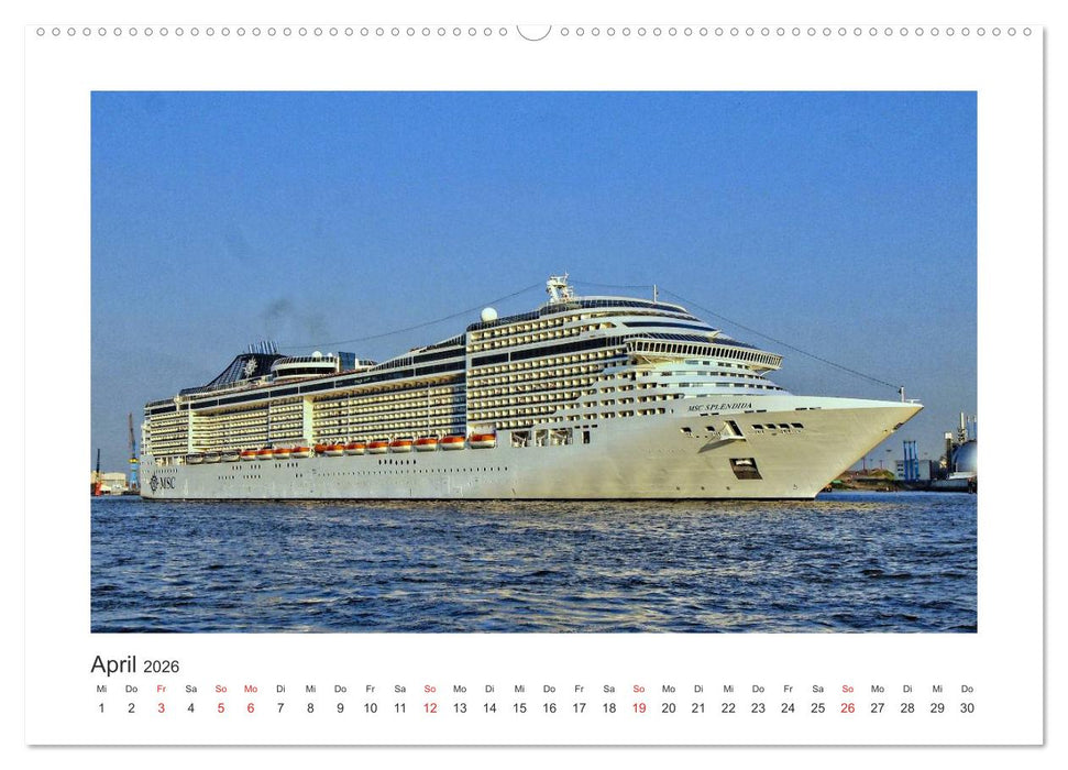 Kreuzfahrtschiffe Kurs Hamburg 2026 (CALVENDO Premium Wandkalender 2026)
