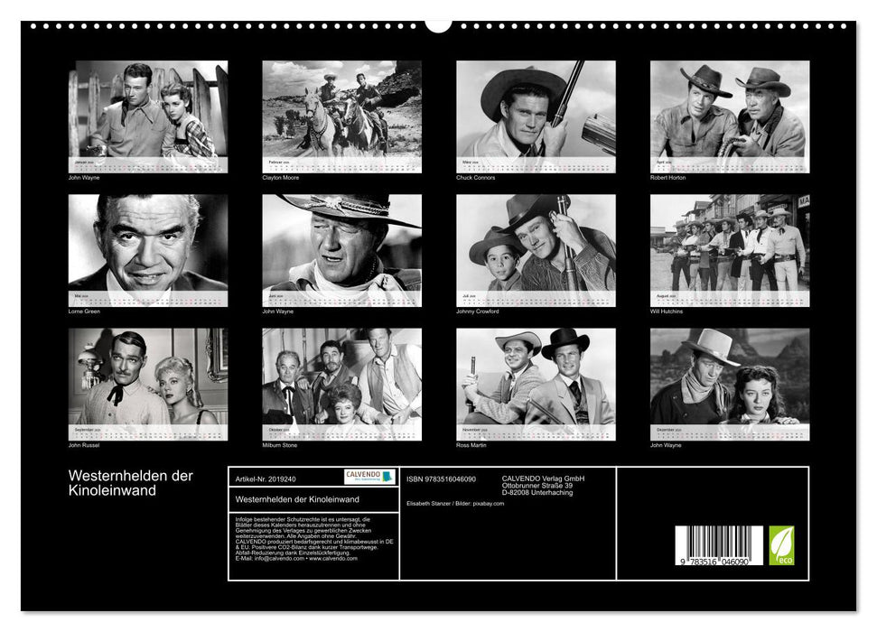 Westernhelden der Kinoleinwand (CALVENDO Premium Wandkalender 2026)